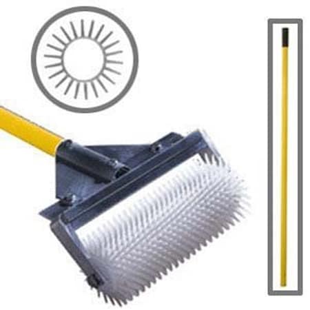 Midwest Rake Spiked Roller, Blunt, 36" L, 13/16" Spikes, Blunt Spiked Roller, Aluminum Handle, 36" Rollers 59836